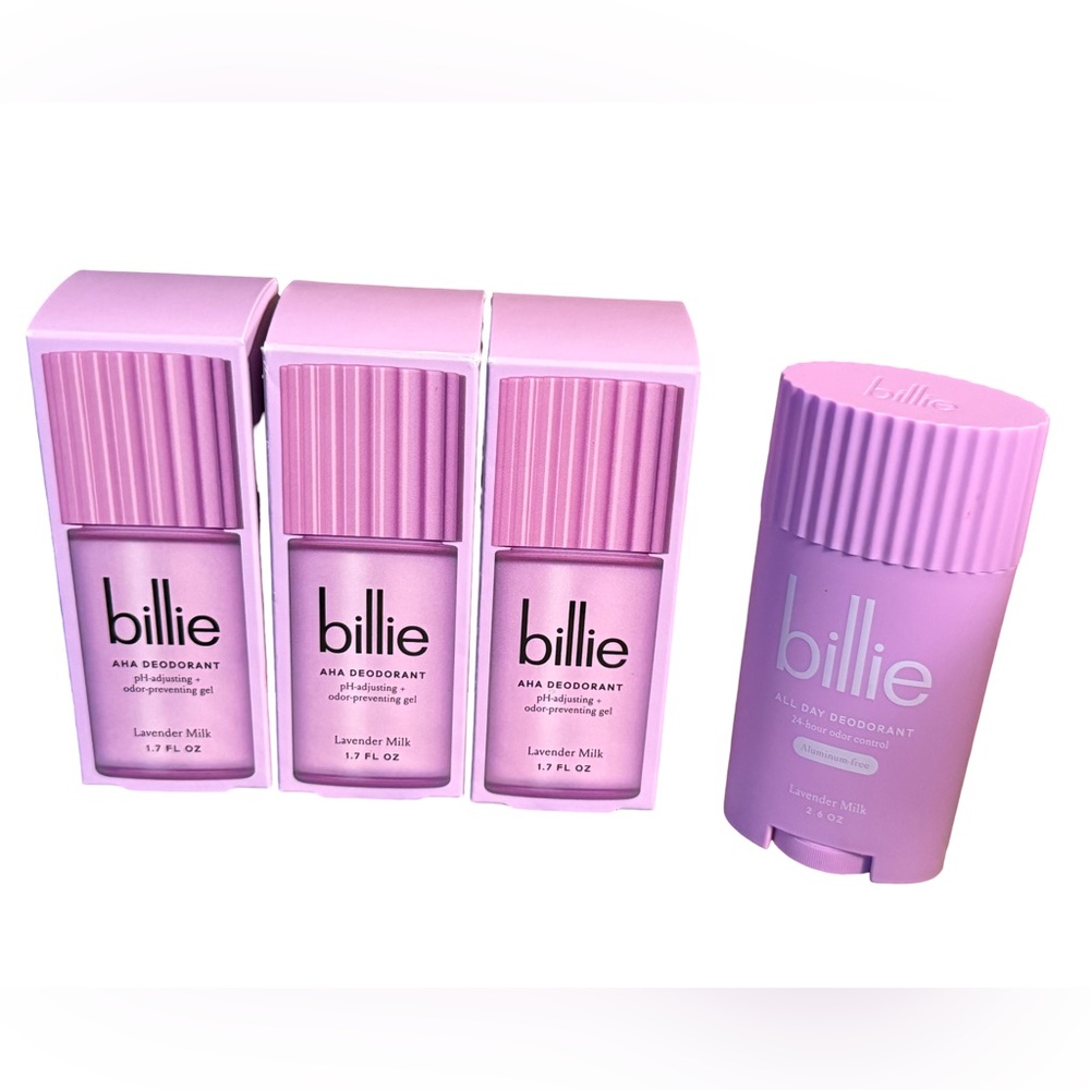 Billie NWT 4 Pc Lavender Milk Aluminum Free 24 Hour Control Deodorant Set - Picture 2 of 9